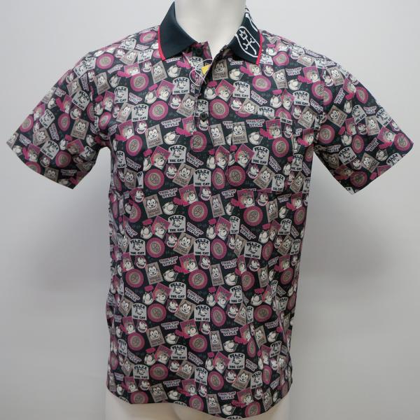 カステルバジャック スポーツ・26 秋冬 AW・FELIX総柄 半袖ポロシャツ(M)(L)(LL)7236374101-99｜aldo洋品店