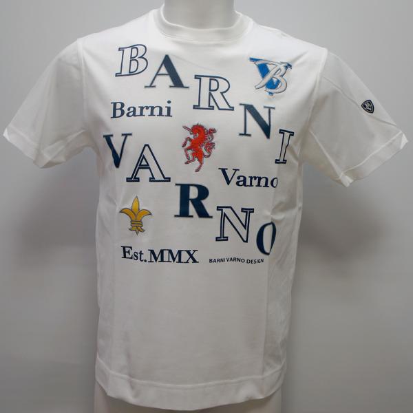 バーニヴァーノ・BVプリント 刺繍 半袖 Tシャツ(LL) 26 春夏 SS 新作 BSS-PTH5524-01-LL BARNI VARNO (LL)｜aldo洋品店