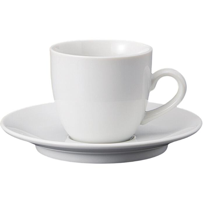 コーヒーカップ コーヒー碗皿 ベーシック カップ＆ソーサー 磁器 美濃焼 日本製 喫茶店 カフェ レストラン 食器 食洗機可 電子レンジ可 セット おしゃれ かわいい シンプル 白 ホワイト 業務用