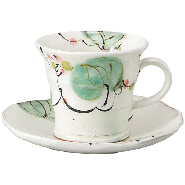 コーヒーカップ コーヒー碗皿 山帰来 土物 カップ＆ソーサー 陶器 美濃焼 日本製 喫茶店 カフェ レストラン 食器 食洗機可 電子レンジ可 セット おしゃれ かわいい シンプル 業務用｜エールネット　店