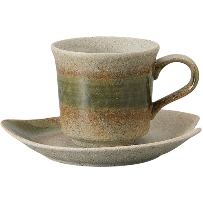 コーヒーカップ コーヒー碗皿 窯変織部 カップ＆ソーサー 磁器 美濃焼 日本製 喫茶店 カフェ レストラン 食器 食洗機可 電子レンジ可 セット おしゃれ かわいい シンプル 業務用