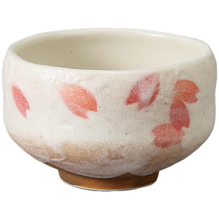 陶磁器　茶道碗 抹茶碗 抹茶茶碗 モダン桜オレンジ野点碗（ボール箱入） 陶器