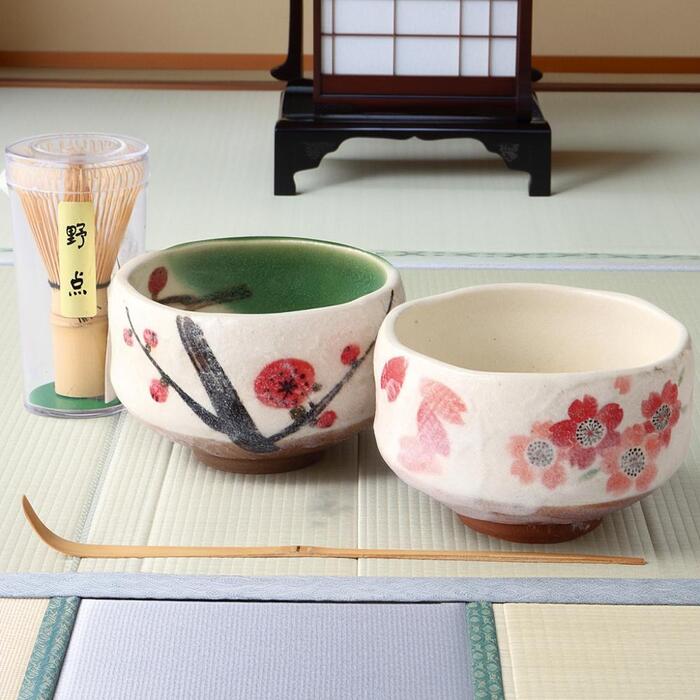 楽天市場】茶道具 抹茶碗 美濃焼 椿・月うさぎミニ抹茶セット 日本製