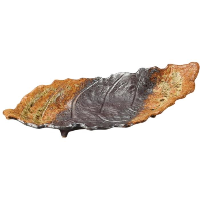 楽天市場】【取寄品】 萬古焼 南蛮一珍 葉形大皿長皿 30cm以上 葉型