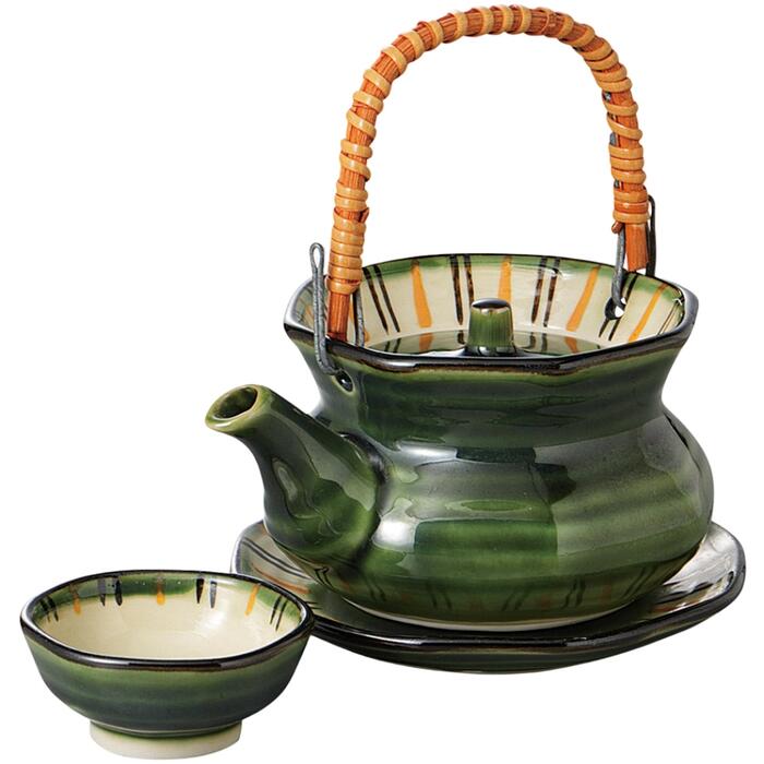 楽天市場】織部菊 土瓶蒸し 瀬戸焼 日本製 土瓶蒸しセット 和食器