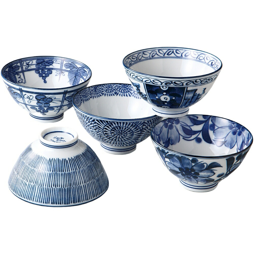 美濃焼　庫山窯　染付　ご飯茶碗　5客 美濃焼 庫山窯 染付 ご飯茶碗 5客 楽天市場】美濃焼 古染絵変り 飯碗揃