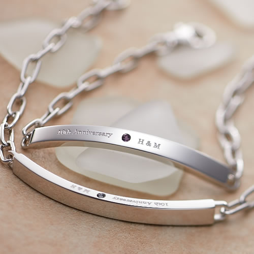 新規購入 ペアブレスレット 刻印無料 誕生石 シルバー 001b Ks Su セミオーダーメイド 名入れ シルバー925 ペア ペアバングル ペアブレスレット ブレス ペアルック お揃い カップル 彼女 彼氏 シンプル 誕生日 プレゼント 結婚記念日 記念日 ブランド 送料無料 6月 7月