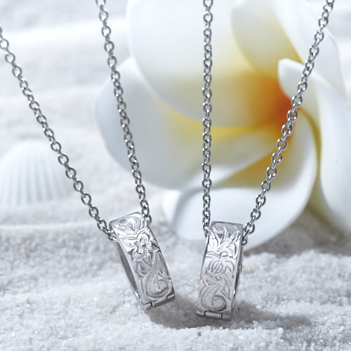 ハワイアンジュエリー ペアネックレス 大人 ステンレス milmil GPSS843 ペアネックレス ペンダント サージカルステンレス316L 金属アレルギー プルメリア ギフト 彼氏 彼女 誕生日 送料無料 asrk カップル お揃い プレゼント｜Fiss