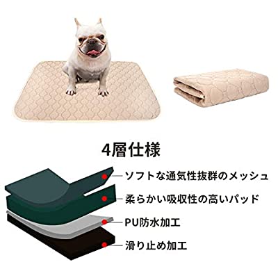 ペットシーツ 洗える 猫 犬用 おしっこパッド ペット用 トイレ下敷きマット 速乾 洗える 脱臭 抗菌 ベージュm 二枚セット Euroace Net