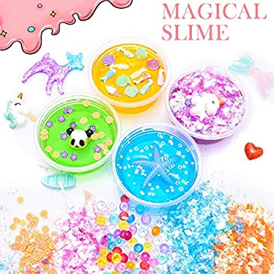 Hsftilv スライム Slime Kit フリースライム おもちゃ 手作りツール ストレス解消 ふわふわクリスタル粘土 一緒に遊ぼう 福袋 Sermus Es