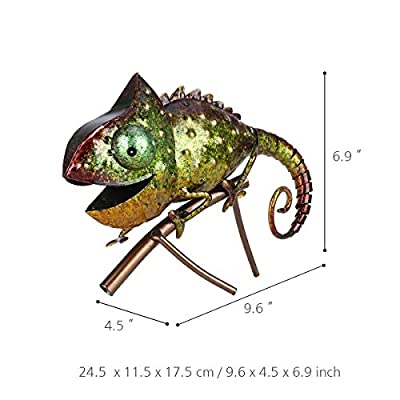 Tooarts デコレーション カメレオンオブジェ アイロン 四つ足の飾る項目 自然状態動物柄 屋内 野外の装飾 カメレオン嗜む続合い 手みやげ 緑色 Hotjobsafrica Org