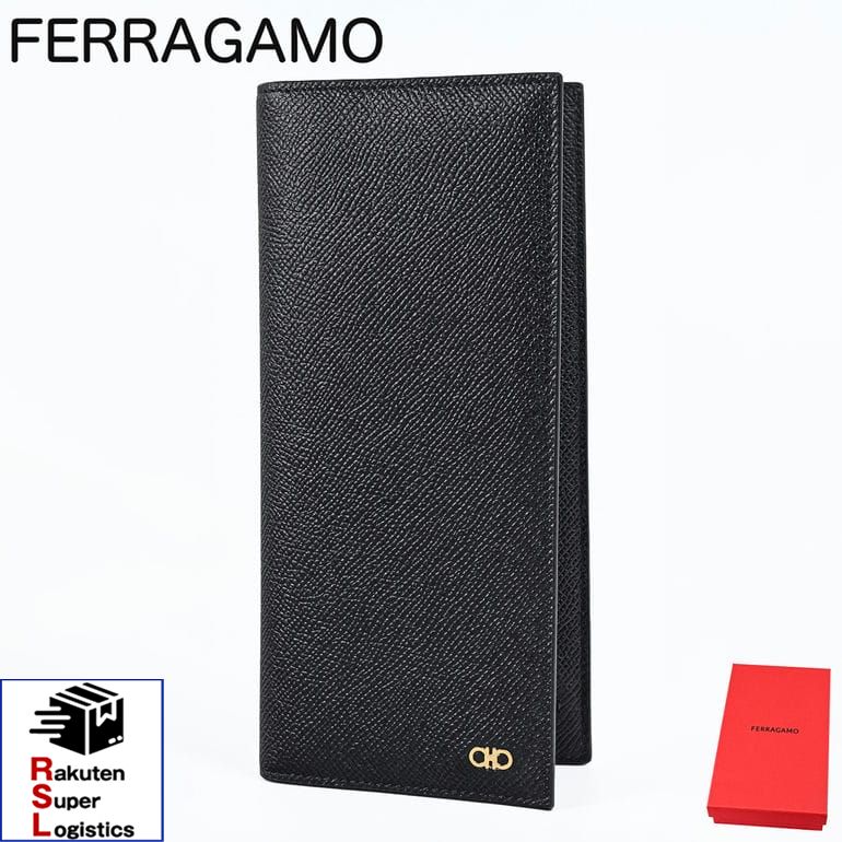 最強配送 フェラガモ Salvatore Ferragamo サルヴァトーレフェラガモ 長財布 小銭入れ付き ウォレット ダブル・ガンチーニ メンズ ブラック 661458 775653 0775653【RSL】