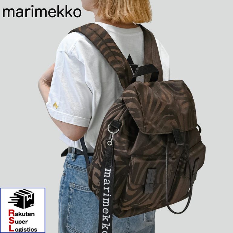 マラソン限定3つエントリーで21倍確定●最強配送 マリメッコ marimekko リュック エブリシング ヨクライタ L A4収納可 通勤 通学 軽量 レディース バッグ ブラウン 北欧ブランド ギフト おしゃれ 94604 094604 880【RSL】