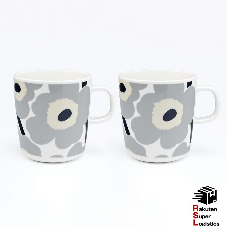 最強配送 マリメッコ marimekko マグカップ コップ ペアセット 400ml ウニッコ MUKI グレー 73690 073690 195 洋食器 テーブルウェア 北欧食器 北欧雑貨 【RSL】