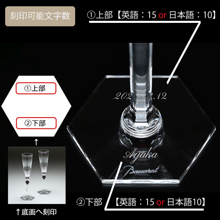 バカラ Baccarat グラス ブラック ペア 170ml イヴ 25cm シャンパン