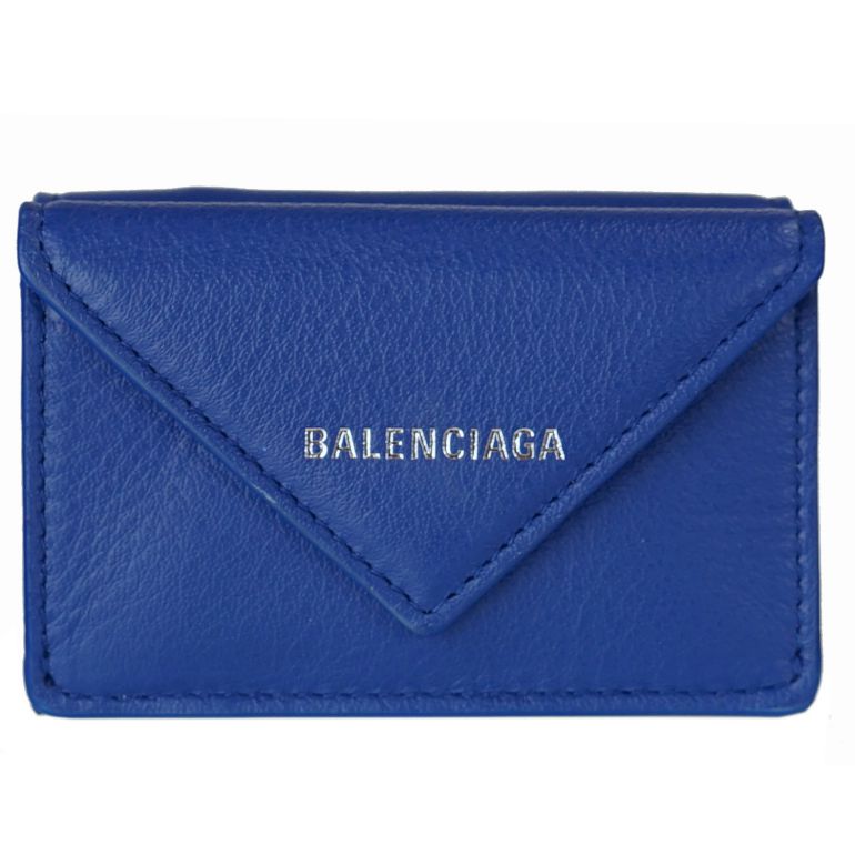 4130 Alevel エイレベル バレンシアガ バレンシアガ ブルー レディース Balenciaga Dlq0n ミニ財布 ブルー ミニウォレット Balenciaga ミニウォレット ペーパー 財布 3つ折り財布 391446