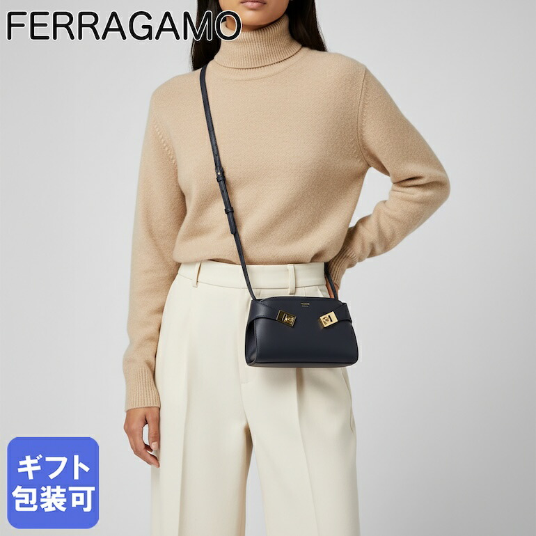 Ferragmo フェラガモ ショルダーバック ハンドバッグ ガンチーニ シボ Ferragamo ホーボー ガンチーニバックル ショルダーバッグ