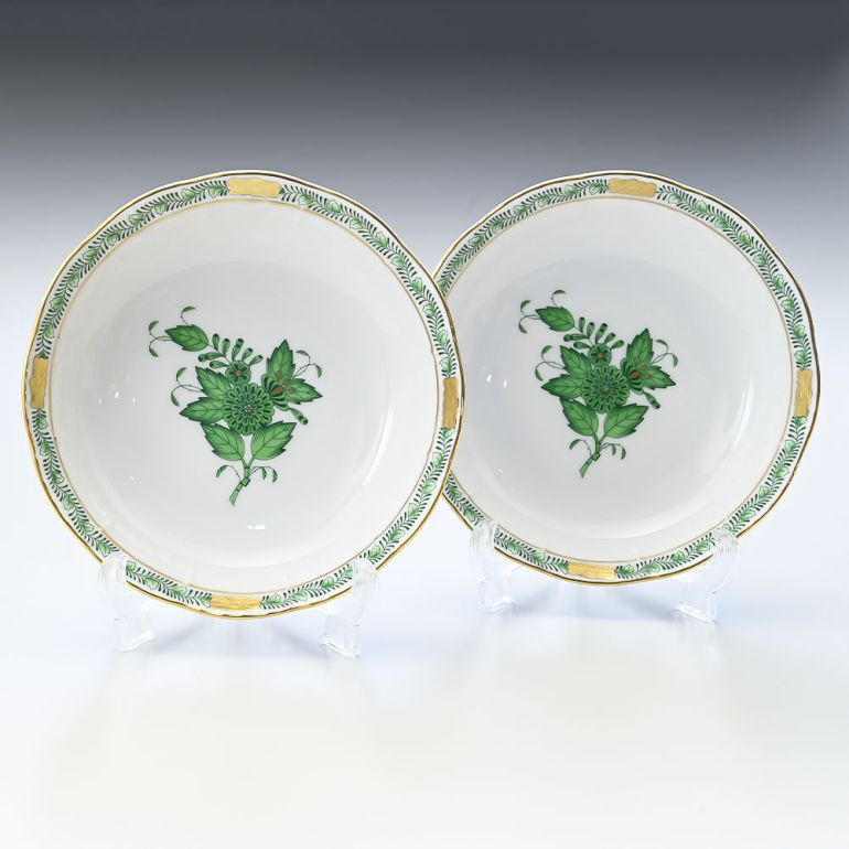 楽天市場】ヘレンド ボウル アポニー・グリーン スラップボウル 洋食器