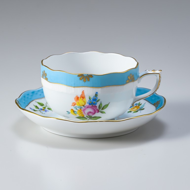 HERENDバラとチューリップのオープンバスケット（新品未使用） HERENDバラとチューリップのオープンバスケット（新品未使用） HEREND