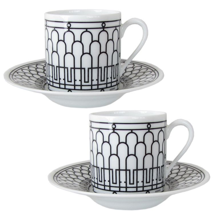 alevel: Hermes HERMES H Deco Coffee Cup & Saucer pair 90 ml 037017P2