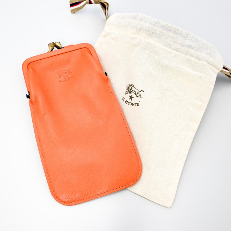 イルビゾンテ Il Bisonte メガネケース メンズ レディース バケッタレザー Orange オレンジ C0672p 166 ネーム入れ 名入れ別売り 名前入れ Rvcconst Com