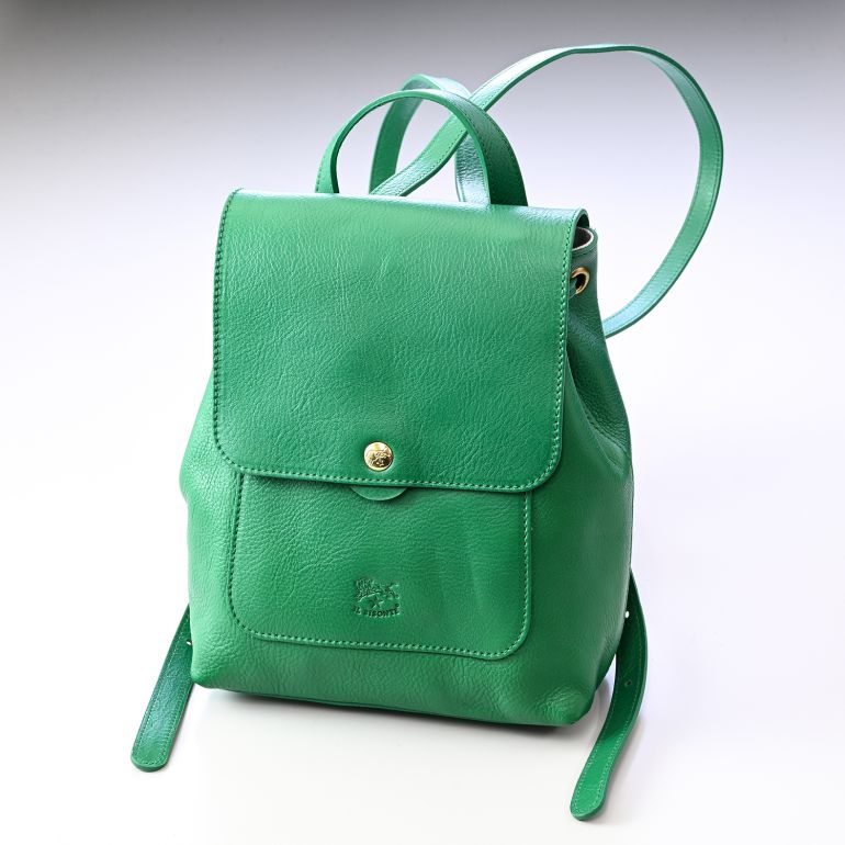 ✨レア✨美品✨【イルビゾンテ】リュック　オールレザー　グリーン　ゴールド金具 UNITED ARROWS green label relaxing｜シボ レザーライク バック