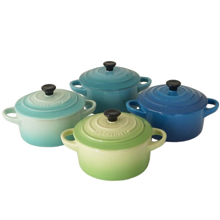 楽天市場 ルクルーゼ ル クルーゼ ミニ ココット ロンド 10cm ギフトセット ストーンウェアシリーズ Le Creuset 4色 4個セット シーブリーズ ブルー Alevel エイレベル