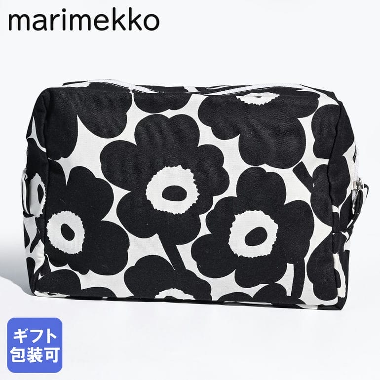 マリメッコ 小物入れ コスメポーチ 化粧ポーチ 旅行ポーチ ペンケース VILJA Unikko ミニ ウニッコ ブラック ベージュ 71295 071295 190 北欧雑貨 北欧デザイン ネコポス限定【スペシャルラッピング660円(別売り)】