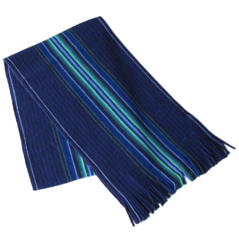 人気デザイナー ポールスミス マフラー メンズ ウールニット100 ブルー マルチストライプ 809e As10 47 Made In Germany 父の日 激安通販の Universusmedia Com