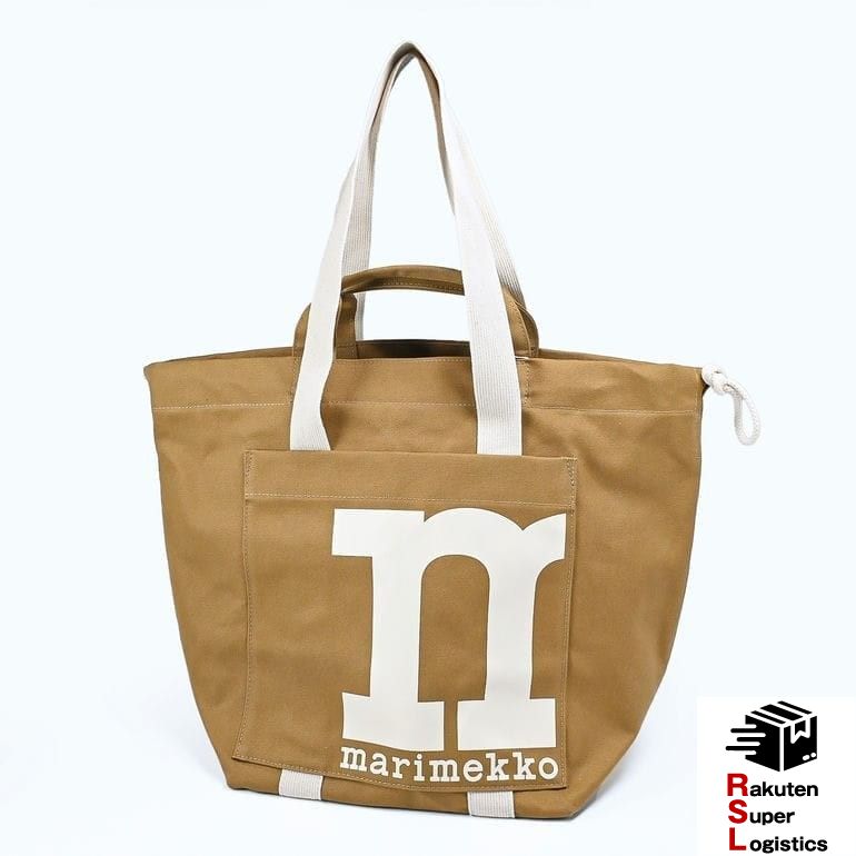 スーパーロジ出荷 マリメッコ marimekko トートバッグ ショルダーバッグ 54cm モノ シティ ソリッド タン レディース ブラウン&times;オフホワイト 92825 092825 140 北欧雑貨 【RSL】【ラッピング不可】｜Alevel（エイレベル）