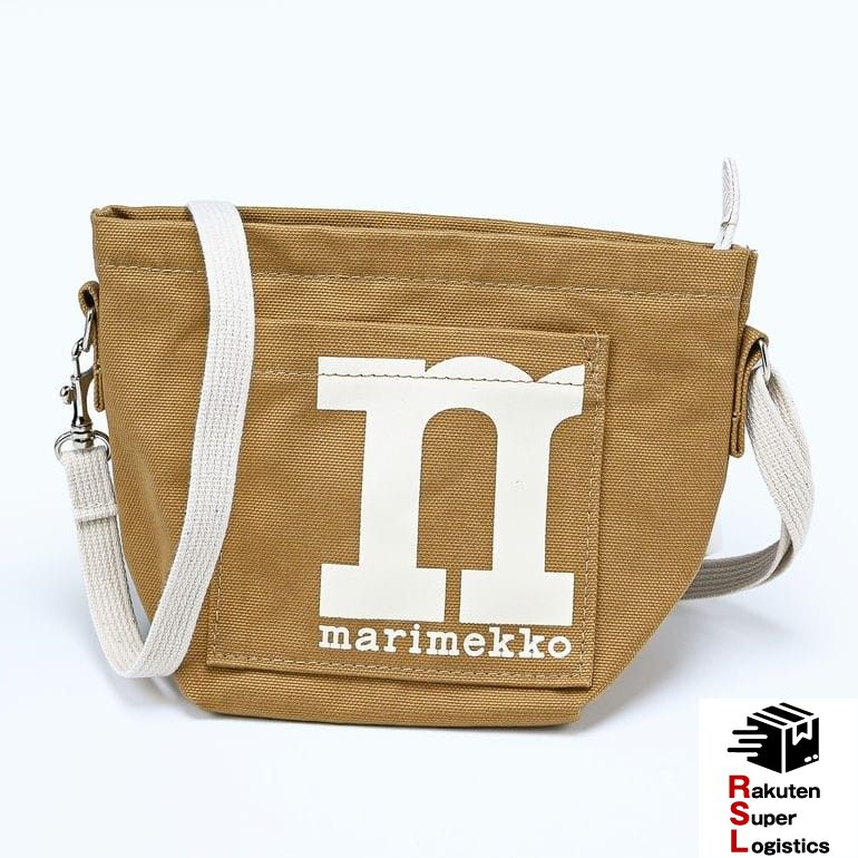 スーパーロジ出荷 マリメッコ marimekko ショルダーバッグ モノ ミニ クロスボディ ソリッド レディース ブラウン×オフホワイト 92826 092826 140 北欧雑貨 【RSL】【ラッピング不可】