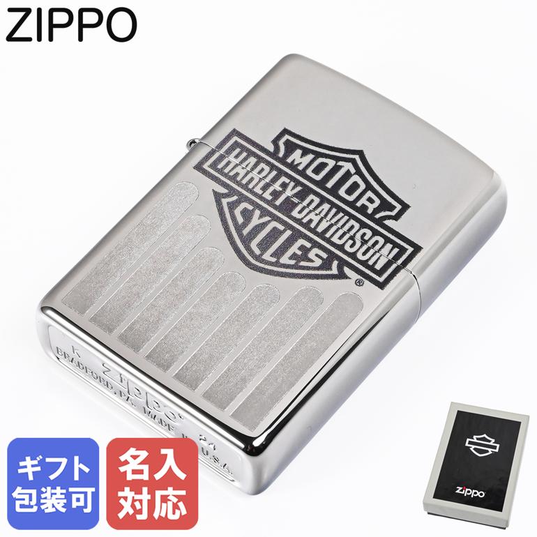 【名入れ可有料】ZIPPO ジッポー ライター HARLEY DAVIDSON MOTOR CYCLES ハーレーダビッドソン オートバイデザイン シルバー 48993 喫煙具 インサイドユニット対応可 誕生日プレゼント 男性 40代 送料無料 ネコポス限定