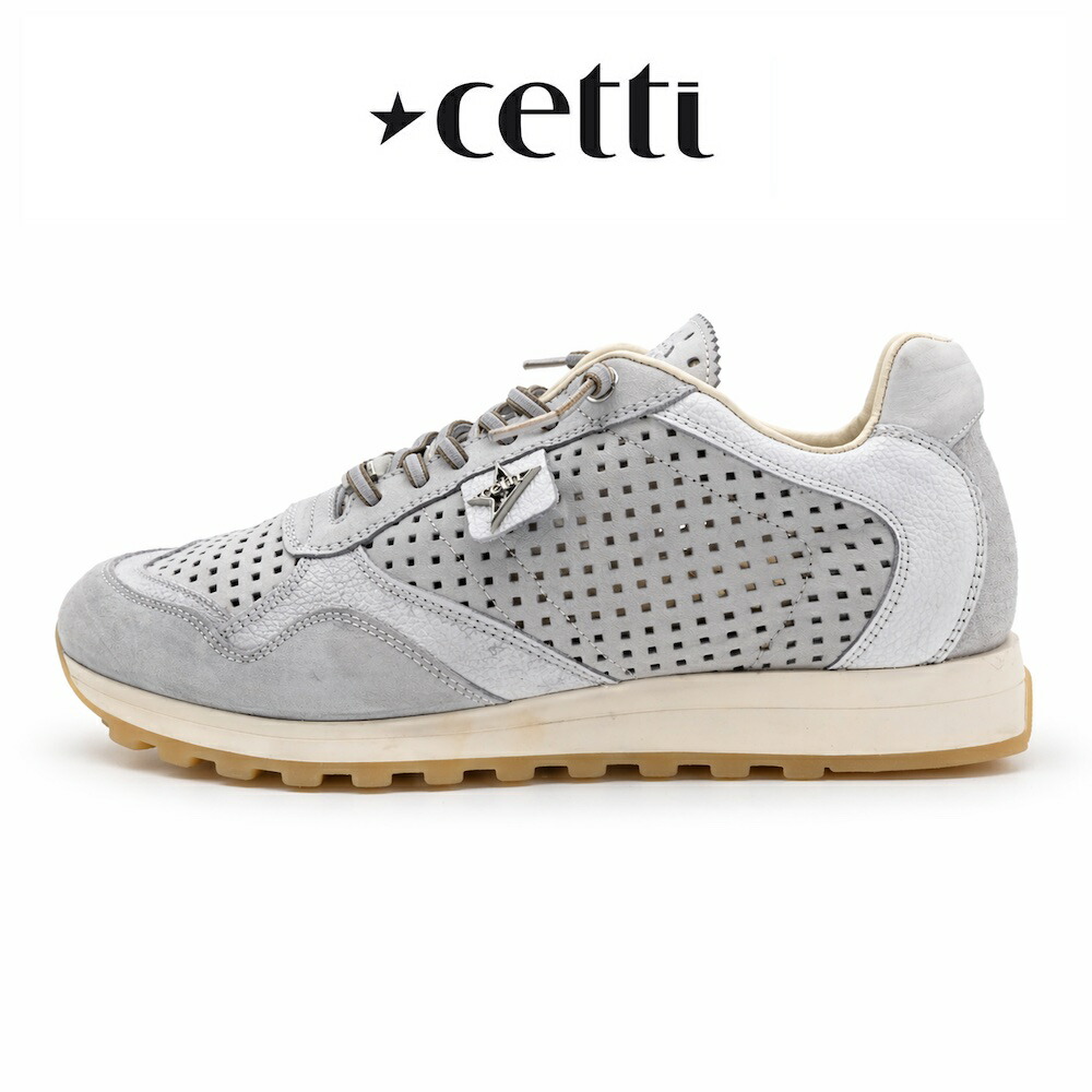 【26年春新作模範例】人並み外れたの履きやすさ  Cetti セッティ メンズ  なめし革スニーカー  ともし火薄墨色  身がるさ  本革 パンチングレザー 履き分かりやすい  成年者スニーカー  (cetti-c848-261grey ) コンフォート 心地好い ラグジュアリー スニーカー 天然ゴム紐   低手向かい インソール