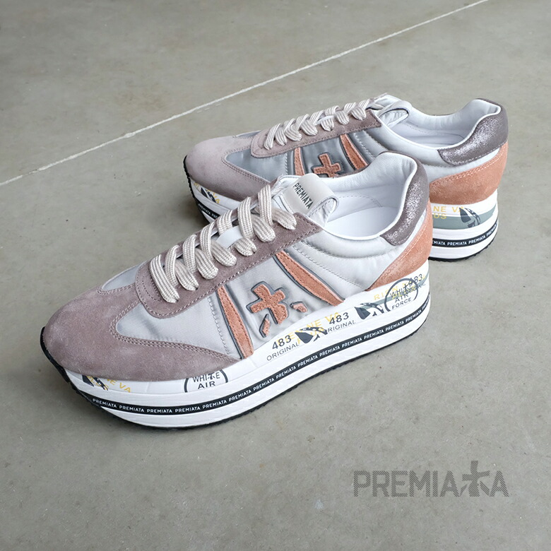 楽天市場 Sale Premiata White プレミアータホワイト レディース 厚底 大人スニーカー 本革 レザースニーカー ホ Pre Beth4918 インポートシューズ S インポート靴のalexis アレクシス