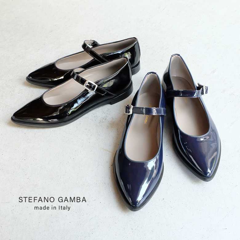 【50%OFF】STEFANO GAMBA ステファノガンバ made in Italy イタリア製 ストラップシューズ ローヒール エナメル革 大人女子 お洒落 大人カジュアル（gamba201）インポートシューズ