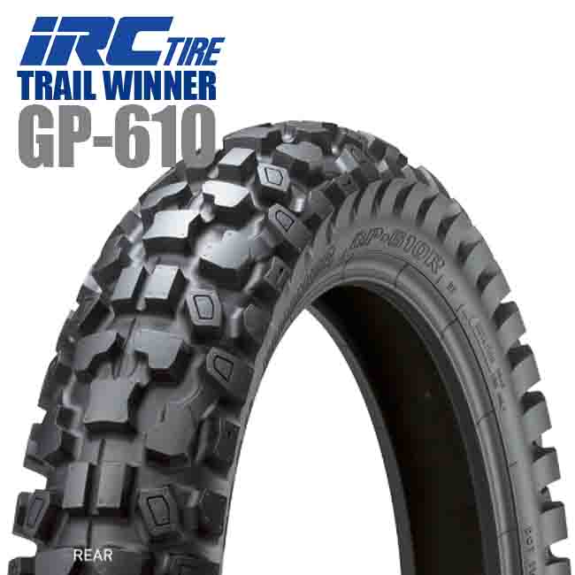 来店取付承ります 送料無料 IRC TRAIL WINNER GP-610 4.10-18 59P WT リア用 タイヤ バイクタイヤ XLR200R DT125R ジェベル200 KLR250｜アルファーオートショップ