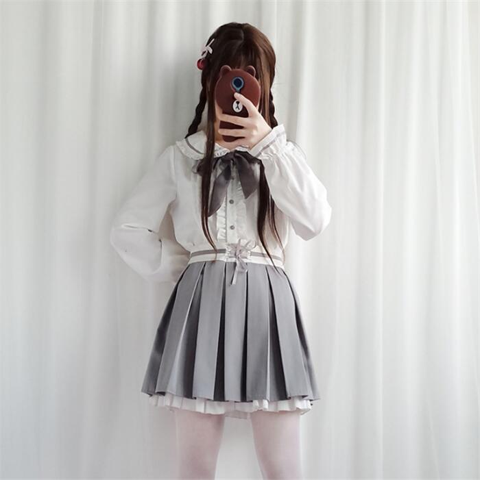 制服 ワンピース ロリータ風 コスプレ 女子高生 女装 ロリータ服 森ガール ワンピース 制服 ブレザー スカート Jk 制服 セット 学生服 ブラウス ロリータ セーラー服 プリーツスカート 学園風 フリル ゆったり 通勤 ゆめかわいい 春 秋 Labomgd Ch