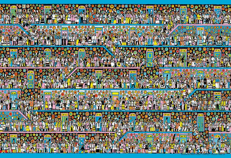 ジグソーパズル Where's Wally？ とけいだらけの ときのろうか(ウォーリーをさがせ) 1000ピース BEV-M81-734 パズル Puzzle マイクロピース ギフト 誕生日 プレゼント 誕生日プレゼント あす楽対応画像