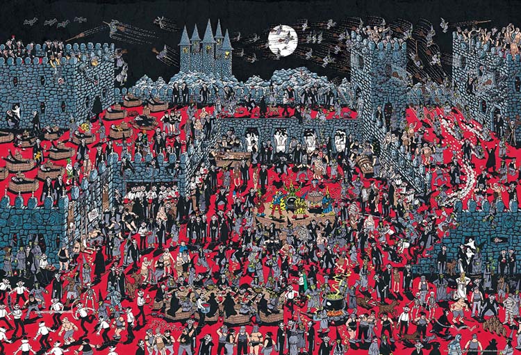 ジグソーパズル Where's Wally? 吸血鬼と魔女の城(ウォーリーをさがせ) 2000ピース BEV-2000S-001 パズル Puzzle ギフト 誕生日 プレゼント 誕生日プレゼント画像