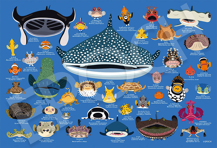 楽天市場】3D ジグソーパズル 【魚がいっぱい】100ピース