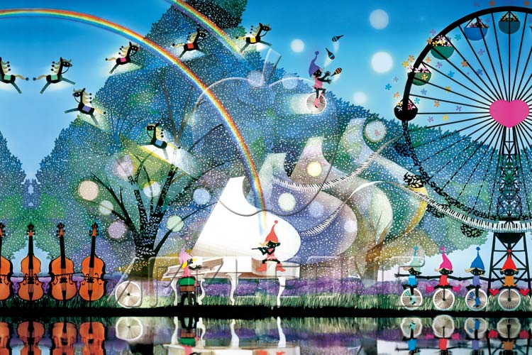 SEIJI FUJISHIRO 藤城清治 ジャンピングラビット レフグラファイン SEIJI FUJISHIRO 藤城清治 ジャンピングラビット レフグラファイン