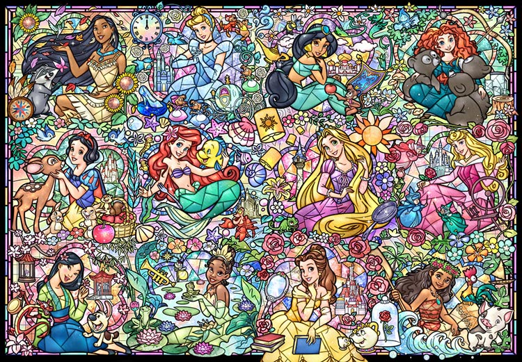 ジグソーパズル ディズニープリンセス コレクション ステンドグラス 1000ピース ディズニー TEN-DS1000-776 パズル  Puzzle ギフト 誕生日 プレゼント 森のおもちゃ屋さん