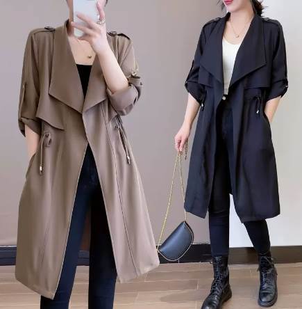 楽天市場】アウター スプリングコート ロング丈 長袖 Vネック 襟付き