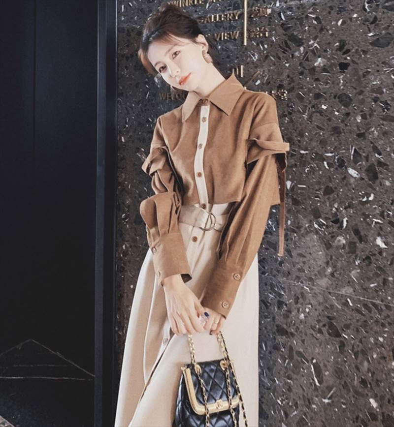 楽天市場】シャツワンピース スカート ひざ丈 送料無料 襟付き 前開き