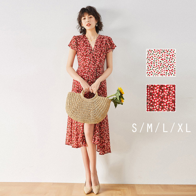 ワンピース 花柄 マーメイドスカート Vネック 爽やか 大人かわいい 半袖 着 せ 夏 涼しい 薄手 通勤 おしゃれ 送料無料 大きいサイズ ゆったり 体型カバー きれいめ 上品 代 30代 Paigebird Com