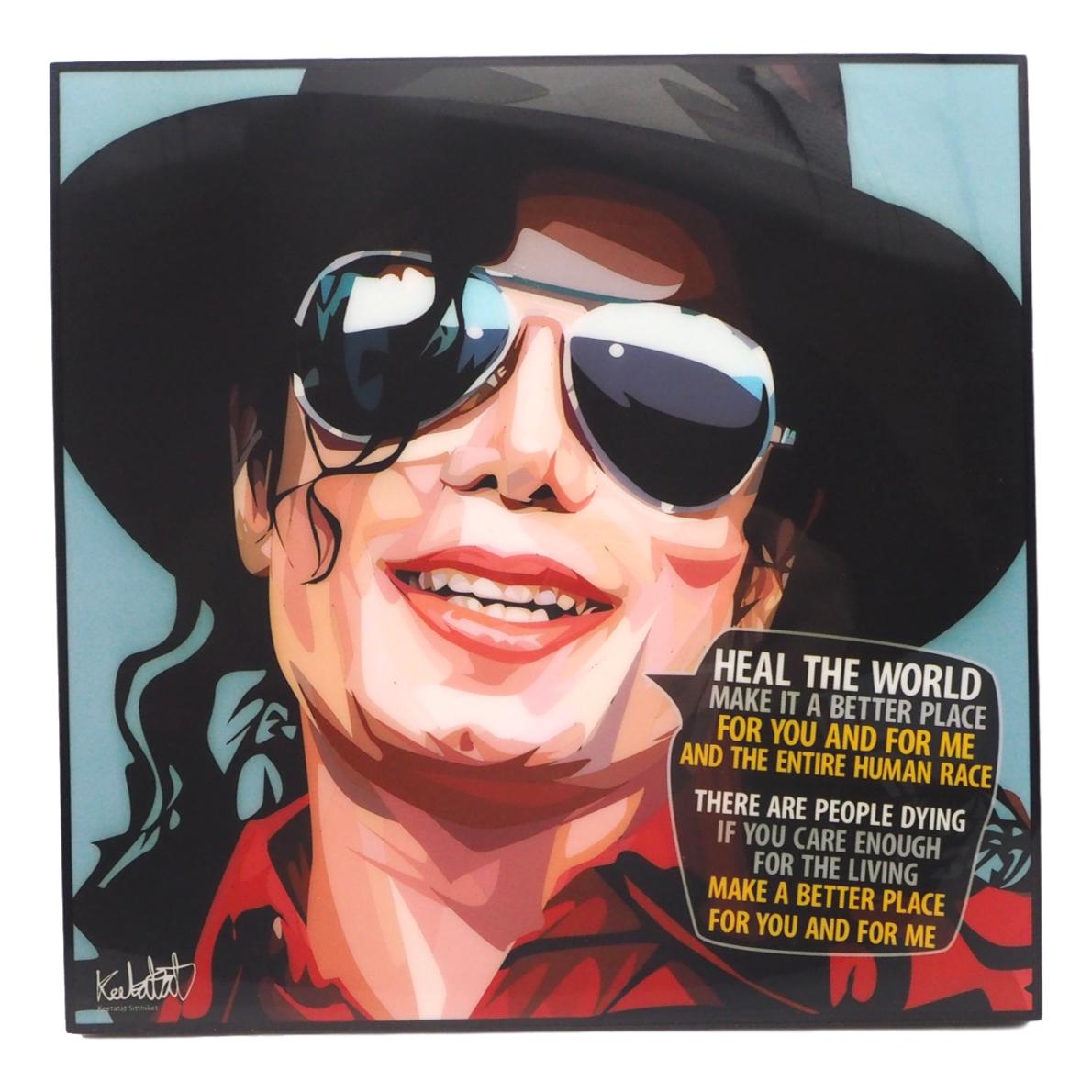 楽天市場 送料無料 マイケル ジャクソン Michael Jackson アートパネル 壁掛け 据え置き 正方形 25センチサイズ 壁掛けフック付き アーティスト Popパネル インテリアアートパネル ポップアートパネル Keetatat Sitthiket キータタット シティケット Alice Alice 楽天