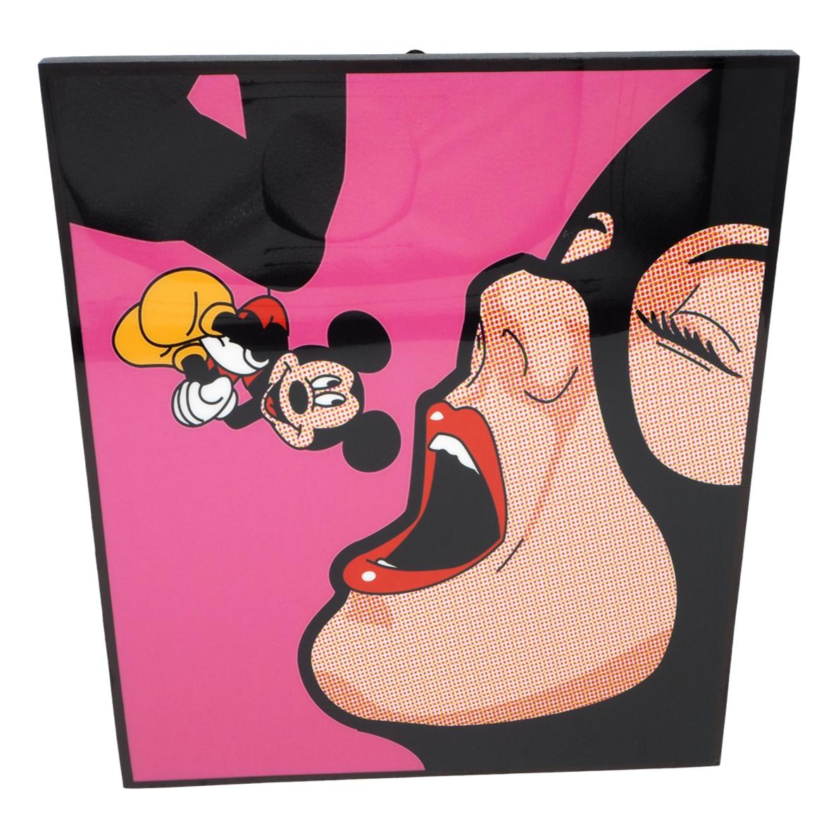 【楽天市場】【送料無料】ミッキーマウス ジョークデザイン かわいい アートパネル 据え置き 壁掛けフック付き アーティスト POPパネル