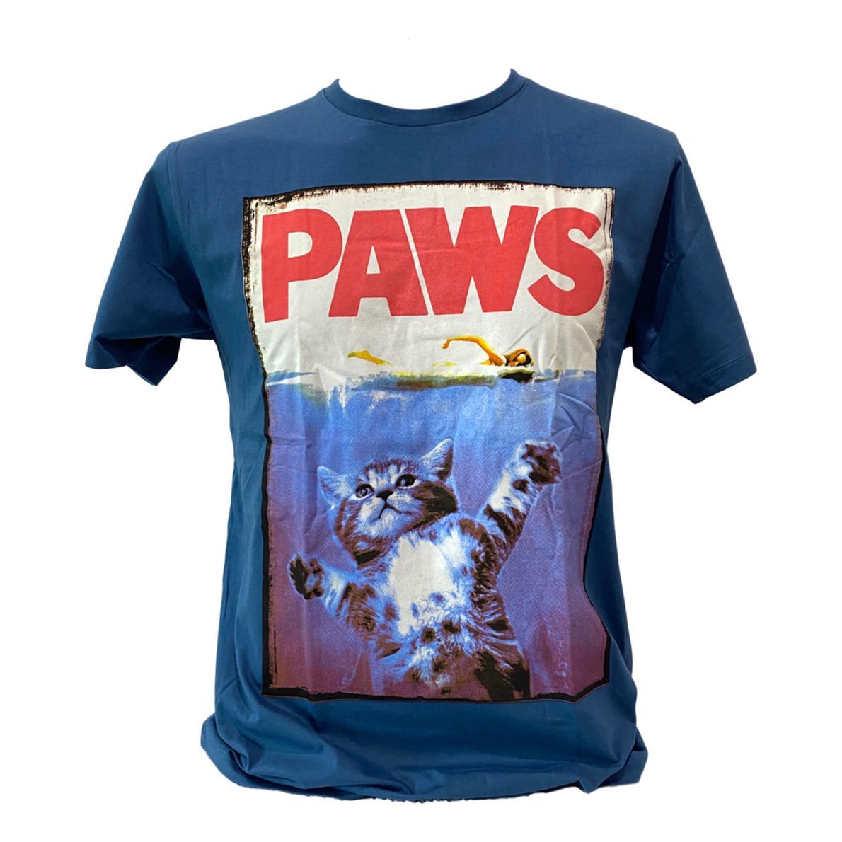 楽天市場 送料無料 ジョーズ Paws Jaws パロディ 猫 ｔシャツ インナー ムービー 映画 ｔシャツ メンズ レディース ロック 紺 ブルー プリント セレクトｔシャツ ユニセックス 面白い デザイン 誕生日 プレゼント 彼氏 ギフトバッグ 袋 贈り物 バンド Alice Alice