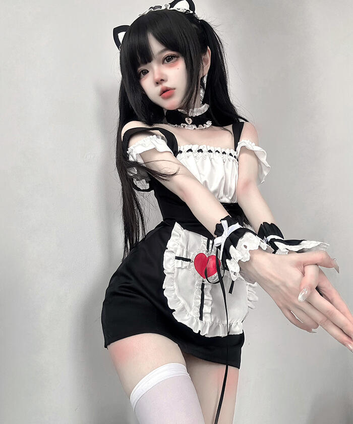 楽天市場】メイド服 ワンピース コルセット エプロン ヘッドドレス 4