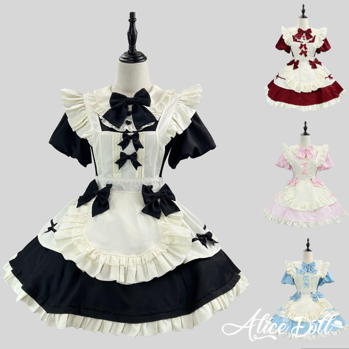 楽天市場】ロリータ ロング丈 メイド服 クラシック メイド ワンピース